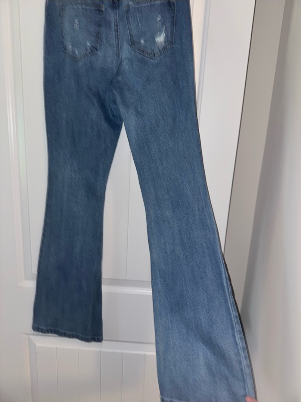 Altar'd State Distressed Medium Wash Flare Jeans - Blue - Picture 11 of 11